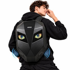 Hookaba Eye Rover LED Backpack 31L (Black) | Motorcycle Riding Bag With Programmable Screen | App Control & Water Resistant | Unisex Expandable Daypack For College, Travel, Laptop, Helmet