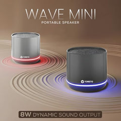 Toreto Wave Mini 8W Portable Bluetooth Speaker with Selfie Remote