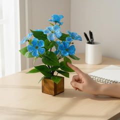 fancymart Artificial Flower Plant Home Décor with Small Size Pot | Pack of 2 | Plant Hanging for Home Decor | Office Decor (DESIGN-01)