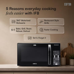 IFB 30L Convection Microwave Oven with 360 Degree Motorized Rotisserie 101 Auto Cook Menus (30BRC2, Black, Auto Defrost, Grill Mode, Combi-Cook Modes, 10 Power Levels)