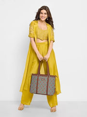 ZOUK Office Bag | Stylish Bags for Office Use | Laptop Bag 15.6 inch | Stylish Tote for Office Use | Purse for Women | Vegan Leather Handbag | Daily & Travel Use | Multicolor Mandala Print