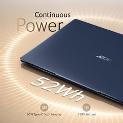 Acer Swift Pro AI PC,Intel Core Ultra 5 Processor 125H,Office 2024 + M365 Basic,16GB LPDDR5 RAM/512 SSD, 35.56cm /14" WUXGA IPS Display, Win 11Home,Blue,1.2Kg,SFP14-55,BL Keyboard,Thin & Light Laptop