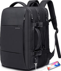 BANGE Travel Backpack, Carry On Backpack Durable Convertible Duffle Bag Fit for 17.3 Inch Laptop and Women, BLACK, LARGE-BLACK-45L, Business