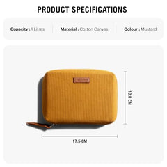 DailyObjects Leather Travel Electronic Accessories Storage Bag | Portable Gadget Organizer Case | Tech Kit Pouch for Cables, Drives, Chargers, Adapters, Power Banks | Charger Wire Organiser - Yellow