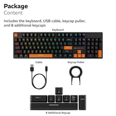 Zebronics Max Ninja 61W Mechanical Keyboard, 60% Compact Layout, Tri-Mode Rechargeable, N-Key Rollover, Linear Red Switches, 1000Hz Polling Rate, 61 Keys, Software Support, Win & Mac Support
