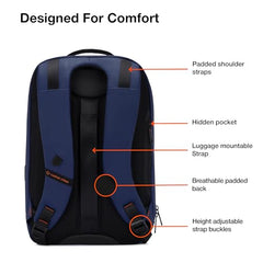 Nasher Miles Madison Passenger Workpack 22 Liters Water Resistant, Padded, Premium Reversed Polyester Black Yellow Laptop Backpack | USB charging| Unisex | Ideal For Office (Black & Yellow)