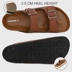Centrino Sandals for Men | Berkin-Style Slip-On Casual Sandal with Open Toe Design |Lightweight On-Grip Sole for Outdoor Wear|Men Open Toe Buckle Strap Sandals| Summer Slip-On Slipper|Perfect For Monsoon Rainy Season NAVY 13 UK(7313)