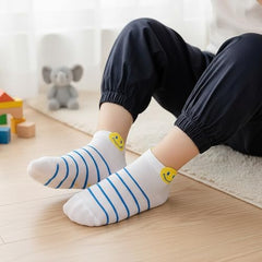 MOMISY 5 Pairs Baby kids Girl Boys Toddlers InfantmCotton Stretch Baby Socks (IN, Age, 3 Years, 5 Years, Emoji/)