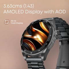 Fastrack MYND 1.93” AMOLED Display Smart Watch for Men & Women with AI Watch Faces,AI Chat,Offline Voice Commands,Curved Metallic Design,Functional Crown,BT Calling, Health Suite,100+ multisport modes