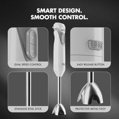 Sujata Blendstick Hand Blender | 600W Heavy Duty Motor | Variable Speed Control | Stainless Steel Shaft | 18000 RPM | Professional Immersion Blender | Easy Clean | Black