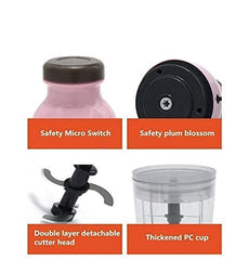 All in One Capsule Cutter Quatre Food Chopper| Food Processor Multi-Purpose Vegetable Fruit Blender Mixer| Meat Grinder Crusher with Top Pushing Button| Mixy & Juicer