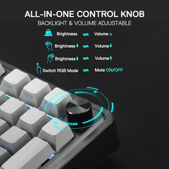 Redragon K686 PRO 98 Keys Wireless Gasket RGB Gaming Keyboard, 3-Mode PBT Mechanical Keyboard w/Hot-Swap South-Facing RGB Socket, Dedicated Knob Control & 5-Layer Noise Dampening, Gradient PBT Keycaps