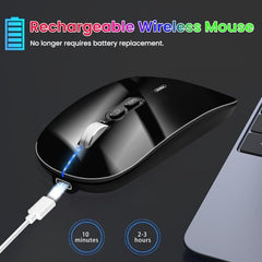 Verilux® Transparent Wireless Bluetooth Mouse with 2.4G USB-C & Bluetooth | [Battery Level Visible] Mouse for Laptop Wireless with 1600DPI Ergonomic Silent for Laptop Wireless, PC, iPad, IOS, Orange