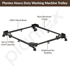 Plantex Washing Machine Stand/Adjustable Fridge Trolley with Lockable Wheel
