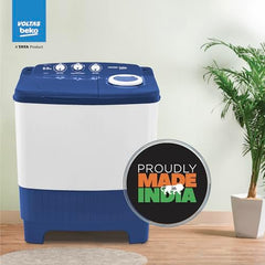 Voltas Beko, A Tata Product 6.5 Kg 5 Star Semi-Automatic Top Loading Washing Machine (WTT65UNX/OK3I0I0W01, Blue, Pulsator wash technology)