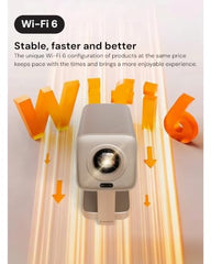 E GATE Atom 3X Projector 4k Ultra HD, Automatic Keystone & Precise Focus, 1080p Native | Rotatable Design | Android 14, Netflix Prime 11,000 Lumens, HDMI-ARC WiFi-6 BT, for Home use Egate