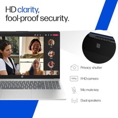 HP 15 (i5 14th Gen), Intel Core 5-120U, 16GB RAM, 512GB SSD, FHD, Anti-Glare, 15.6''/39.6cm, Win11, M365 Basic(1yr), Office24, Silver,1.59kg, fd0664TU, FHD Camera w/Shutter, Backlit Laptop