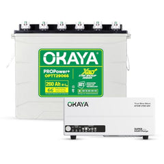 Okaya Inverter with Battery Combo for Home, Office & Shops | ATSW 1700 12V Pure Sine Wave Inverter 1450VA with 36 Months Warranty & OPSJT19048 160Ah Battery with 48 Months Warranty