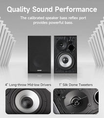 Edifier R990BT 2.0 Active Multimedia Speaker, 24W RMS Powered Desktop Speakers with Bluetooth V5.4, App Custom EQ, Sound Presets, MDF Wooden Enclosure, Dual RCA Inputs for Laptop, PC & Gaming, Black