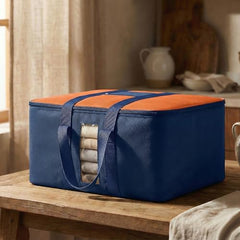 EASY HOME 70 litre Under bed Storage Bags for Clothes | Cloth Storage Organizer with Zip Closure | Wardrobe Bag for Sarees, Quilts & Blankets | Moisture Proof Nylon Cover Bag (54x46x28 cm, Medium)