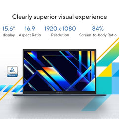 ASUS Vivobook 15 (2026),Intel Core 3 100U (i3-14th Gen),Intel iGPU, 8GB/512GB, FHD, 15.6"(39.6 cm),Windows 11,M365 Basic(1 Year)* Office 2024,Quiet Blue,1.7 Kg, X1504VAP-BQ1322WS,Thin & Light Laptop