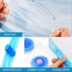 eumqestoer Vacuum Bags|Clothes Storage Bag with Hand Pump|Set of 5|1 Jumbo,2 Large,2 Medium |Reusable Space Saver|Airtight Ziplock Compression for Travel-Clothing-Comforters-Blankets & Bedding