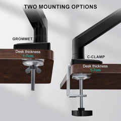 WALI Single Monitor Arm for 13-34 inch Screens (GSMP001N), Black