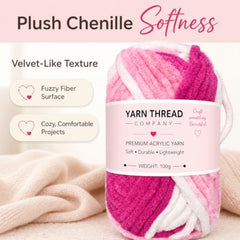 yarn thread company Wool, Plush & Cuddly, Chenille Yarn Supersoft Hand Knitting Wool Ball, (1 Ball/100 Gram Each) Ball Suitable for Craft, Babywear, Baby Blankets, (Parrot Green)