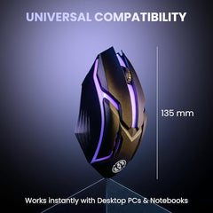 Salpido Wired USB Gaming Mouse, Optical, 1000 DPI, Ergonomic, Black