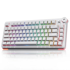 CYBEART Nighthawk 75 Wireless Mechanical Keyboard, 81 Keys with Multimedia Knob, Tri-Mode Bluetooth 5.1/2.4GHz/Wired, Hot-Swappable, RGB Backlit, Linear Switches, PBT Keycaps, 4000mAh Battery
