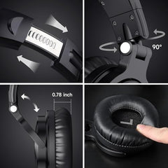 OneOdio Wireless Bluetooth Headphone, Minimum Latency for Gaming, DJ Mixing (Clear)
