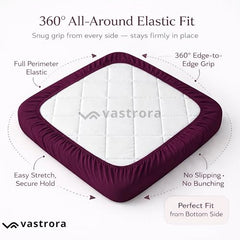 Vastrora 100% Waterproof Mattress Protector Queen Size 5x6 Ft | 60x72 in | Pee & Urine Proof Mattress Cover | Elastic All-Around | Terry Cotton Fitted Bed Cover | Noiseless, Breathable Bed Protector