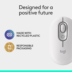 Logitech POP Mouse, Compact and Portable Wireless Bluetooth - Graphite | Compact, Portable, programmable Buttons, Quiet clicks, Easy-Switch for up to 3 Devices, Laptop, Tablet, PC - Rose