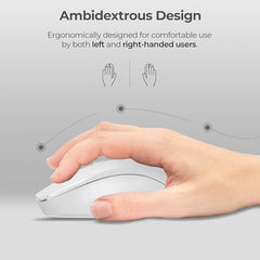 Foxin Flow Wireless Mouse with Rechargeable Battery, Bluetooth & 2.4 Ghz Dual Connectivity, 4 Buttons, Upto 1600 DPI, Type-C Charging | Ergonomic Office Mouse for Laptop, MacBook, PC | Green