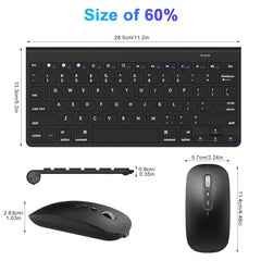 cimetech Mini Wireless Keyboard and Mouse, 2.4G Portable Slim Keyboard and Mouse Set with 12 Multimedia Shortcuts for Computer, PC, Laptop, Tablet, Desktop, Android SmartTV (Grey)