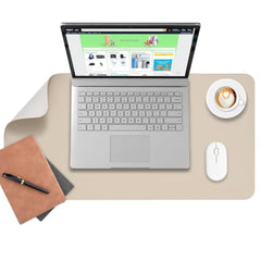 AROPANA Anti-Slip Extended Mouse Pad 90x45cm | PU Vegan Leather Desk Mat | Large Computer Desk Protector Pad with Suede Base for Keyboard, Laptop, Office & Home (Grey)