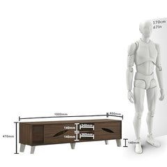 DeckUp Soneva Engineered Wood TV Unit (Wotan Oak & White, Matte Finish)