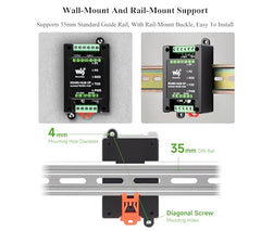 Industrial-Grade Isolated 2-Ch RS485 Hub, Expands 2-CH RS485 Sub Ports Via 1-CH RS485 Master Port, Supports RS485 Network Relay/Extension/Isolation Functions, Wide Baud Rate Range