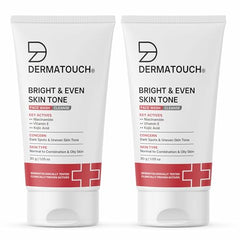 DERMATOUCH Bright & Even Tone Face Wash with Niacinamide, Vitamin E and Kojic Acid | For Tan, Pigmentation Dark Spots & Uneven Skin Tone | Oil Control | Dermatologist Tested | For Men & Women | 30g