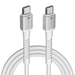 Portronics Konnect X 60W Type C to Type C Unbreakable Nylon Braided Cable, 1M Fast Charging Cable for iPhone 15 series, iPad, Samsung Galaxy & other Type C Devices(Black)