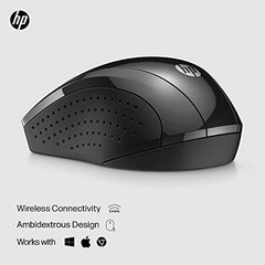 HP X3000 G3 Wireless Mouse - Black, 15-Month Battery, Side Grips for Control, Travel-Friendly, Blue LED, Powerful 1600 DPI Optical Sensor, compatible with Wins PC/Laptop, Mac, Chromebook (683N7AA#ABL)