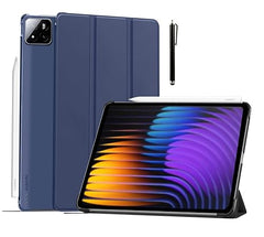 ProElite Cover for Xiaomi Mi Pad 8/8 Pro/Mi Pad 7/7 Pro 11.2 inch Cover, Flip Case Cover with Transparent Back & Stylus Pen [Auto Sleep Wake Support], Black