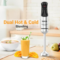 INALSA Hand Blender 1500 W|Silent DC Copper Motor|European Stepless Variable Speed Design| X.Large 1L Chopper|Unique Potato Masher| Detachable| Stainless Steel-Robot INOX 1500 StepUp