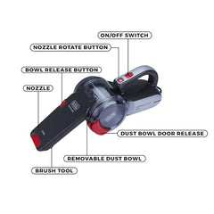 BLACK+DECKER PD1200AV-B1 12V Corded Dustbuster Flexi Auto Handheld Vacuum Cleaner, 560 ml Bowl Capacity, Car Vacuum Cleaner, 5 Meter Cable, 1 Year Manufacturer Warranty