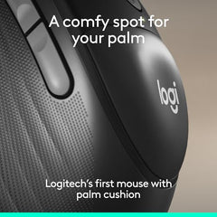 Logitech Signature Comfort Plus M850 L Wireless Mouse, Bluetooth Mouse with Palm Cushion, Silent Clicks, 24-Month Battery, Customizable Buttons, for Windows, Mac, iPad - Graphite