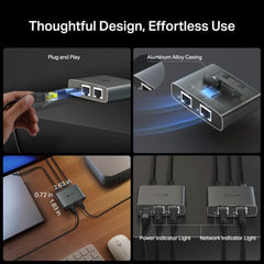 TP-Link EH310 Gigabit Ethernet Splitter – Expand 1 LAN Port to 3 with 1000Mbps Speed. Plug & Play, USB-C Powered, 4 RJ45 Ports, Cat5e Cable Included, Aluminum case for PC, TV, Xbox, PS5 & routers.