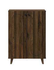 DeckUp Milo Engineered Wood 2-Door Shoe Rack (Walnut, Matte Finish)