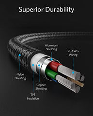 Anker New Nylon USB-C to Lightning Cable, 331 Cable, Fast Charging Cord (1ft, MFi Certified) for iPhone 13 13 Pro 12 Pro Max 12 11 X XS XR 8 Plus, AirPods Pro, Supports Power Delivery (Black)
