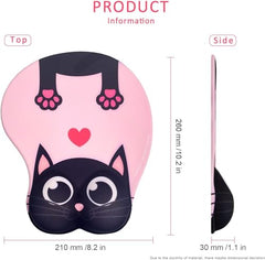 ZORBES® Mouse Pad with Wrist Support, Funny Cat Ergonomic Mouse Pad | I'm Fine Motivational Memo Design, Soft Gel Rest, Non-Slip Mouse Mat for Office Home