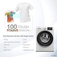 Whirlpool Smart Choice 9 Kg Steam Wash Technology 5 Star Inverter Front Load Fully Automatic Washing Machine with In-Built Heater (SUPREME CARE 9014-E, Midnight Grey, 100+ Tough Stains, 1400 RPM)